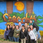 Fall 2011 group in front of mural they designed and painted